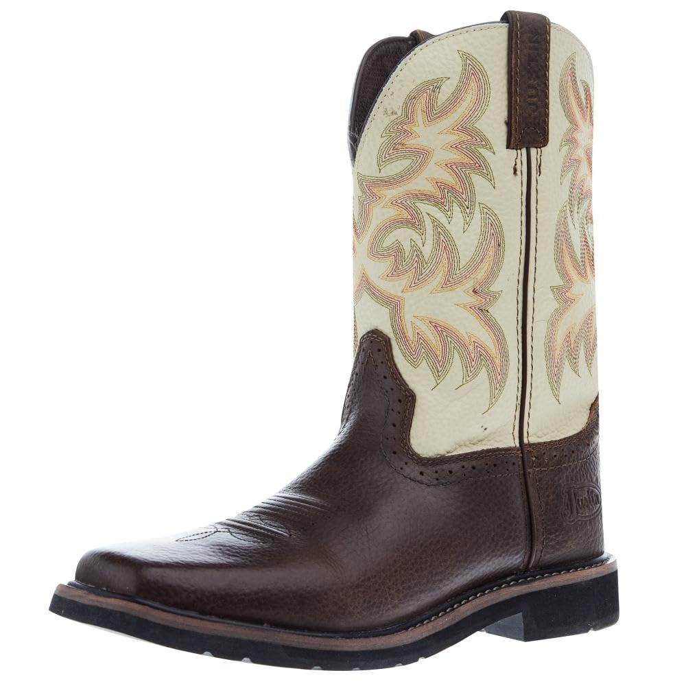 Justin Boot Company Men's Copper Kettle Cowhide Work Boots - Durable Leather Western Boots for Ranch Work, Rodeo & Outdoor Activities