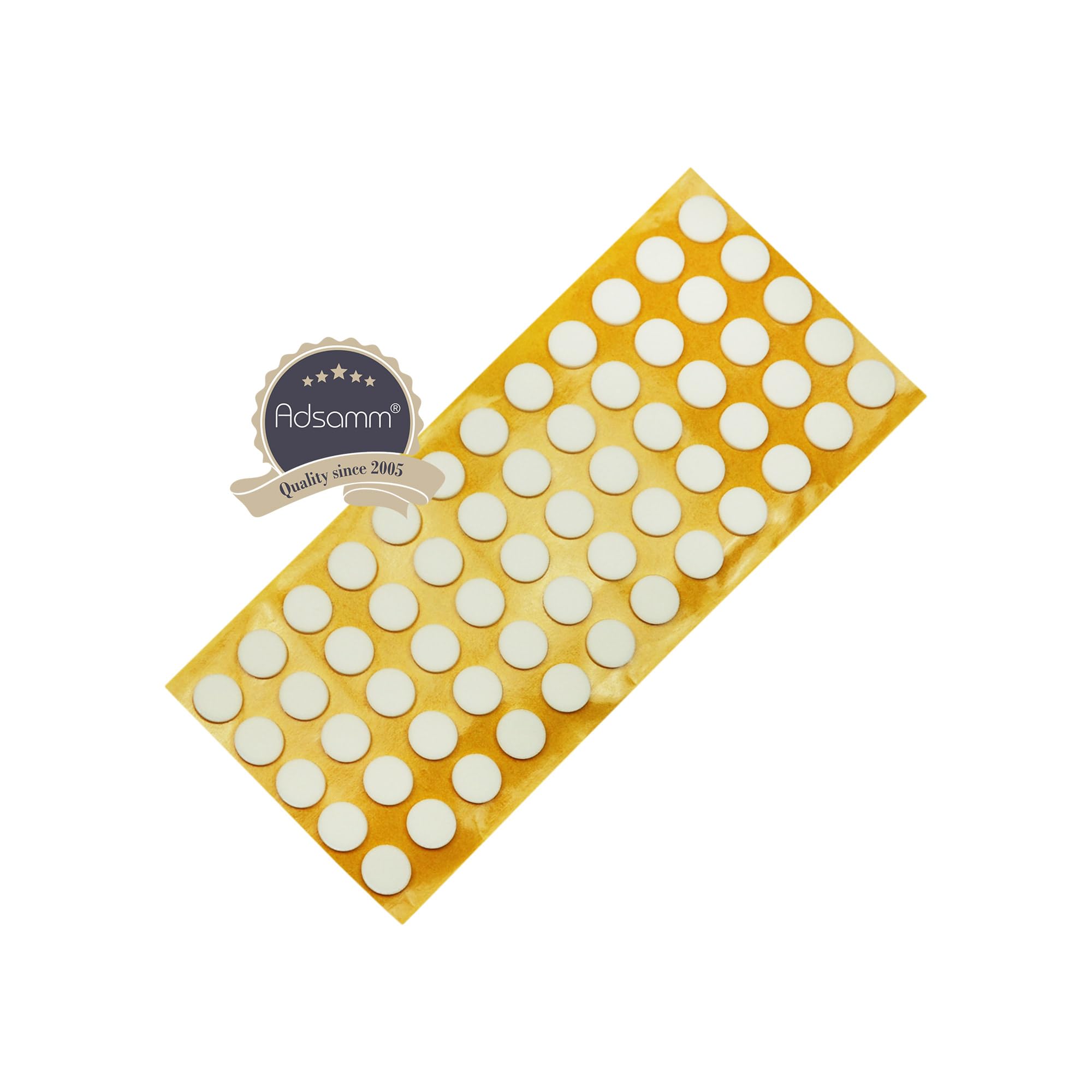 Adsamm® 60-Pack Self-Adhesive Anti-Slip Pads - White Round EPDM Rubber Non-Slip Furniture Pads (0.55 in/14mm) - Perfect for Furniture, Drawers, Cabinets & Appliances to Prevent Sliding & Scratches