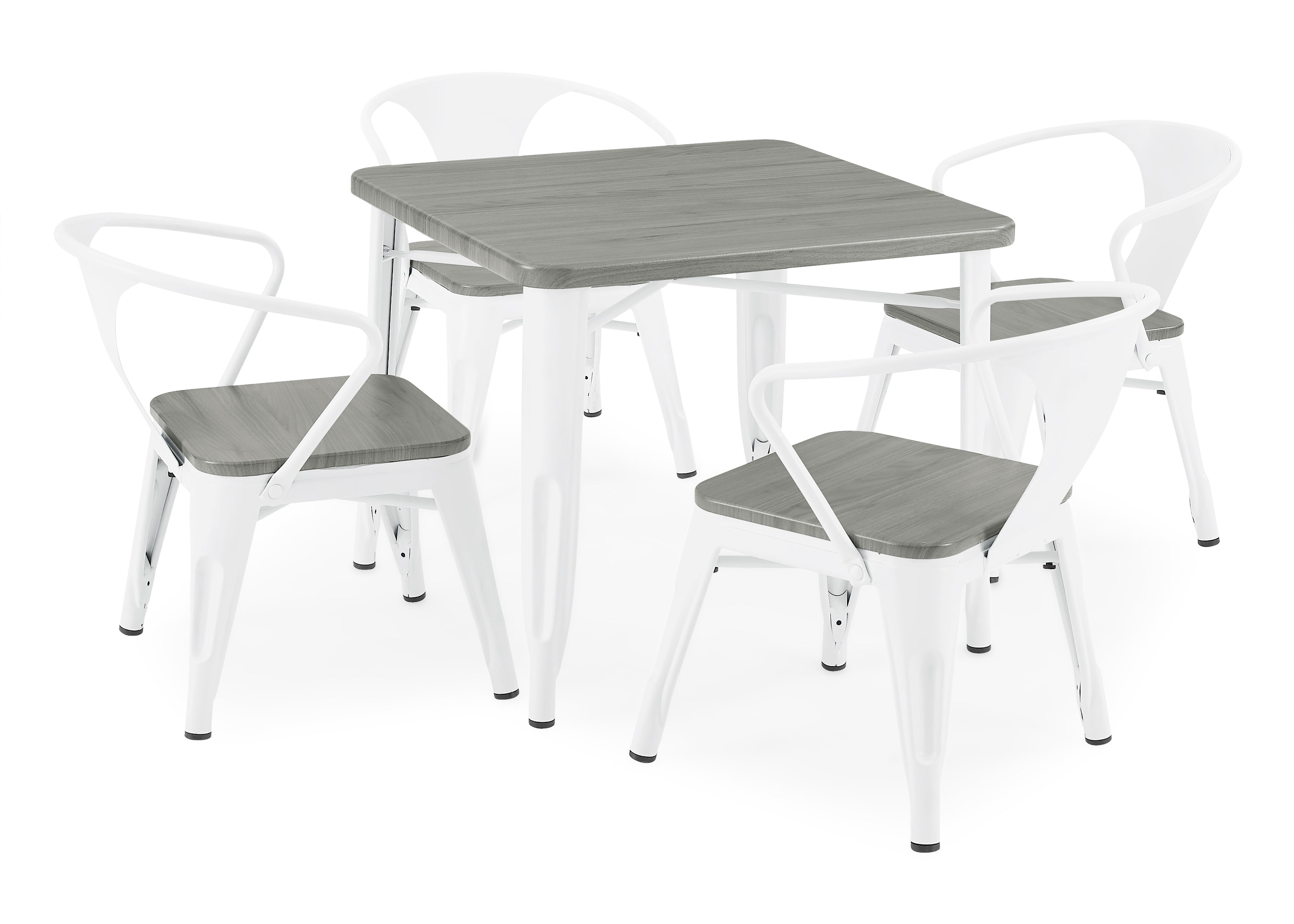 Modern Bistro Table and 4 Chairs Set - Outdoor/Indoor Patio Dining Furniture for Garden, Balcony, and Small Spaces