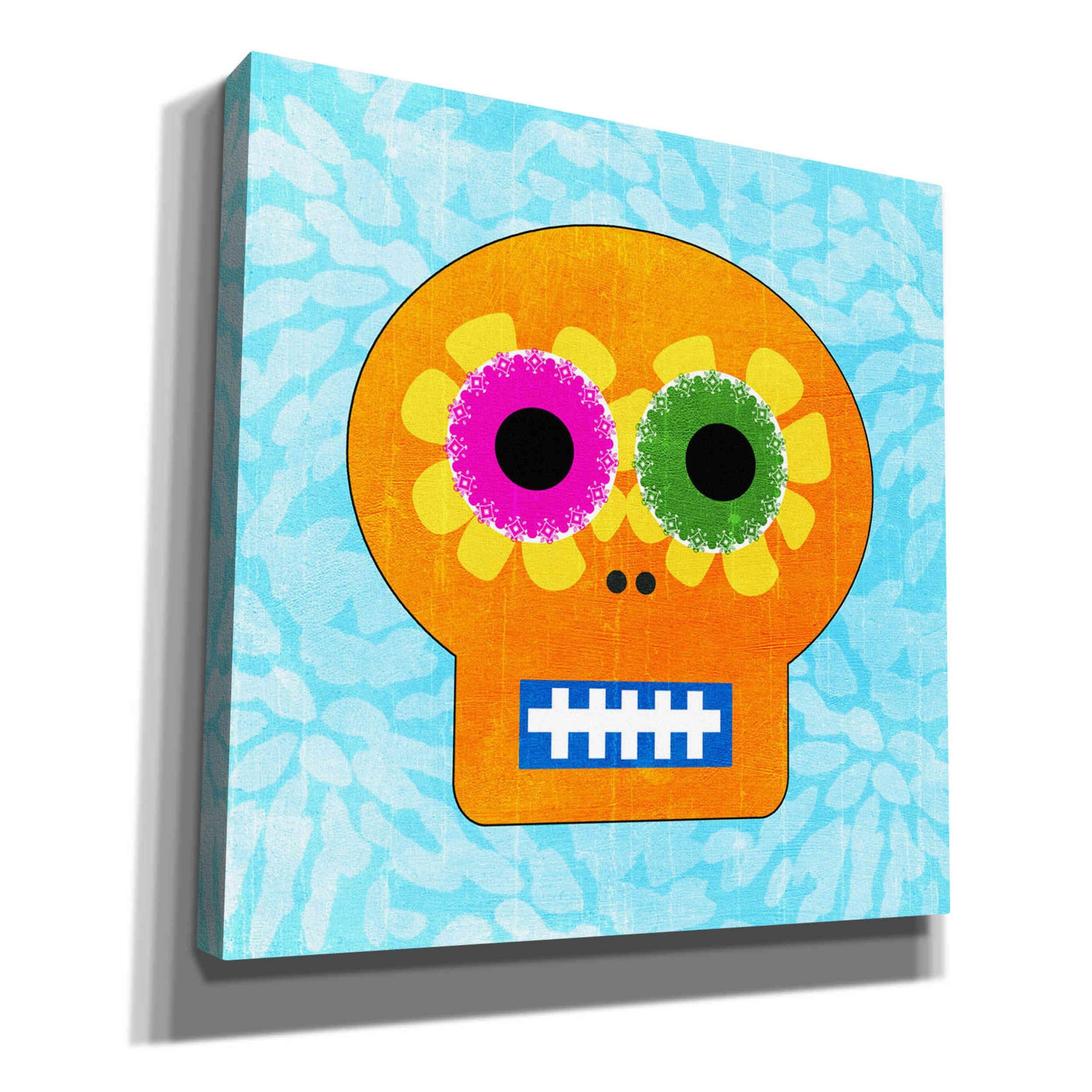 Day Of The Dead IV Canvas Wall Art by Linda Woods - 26x26 Inch Mexican Folk Art Painting, Home Decor for Living Room, Bedroom & Office