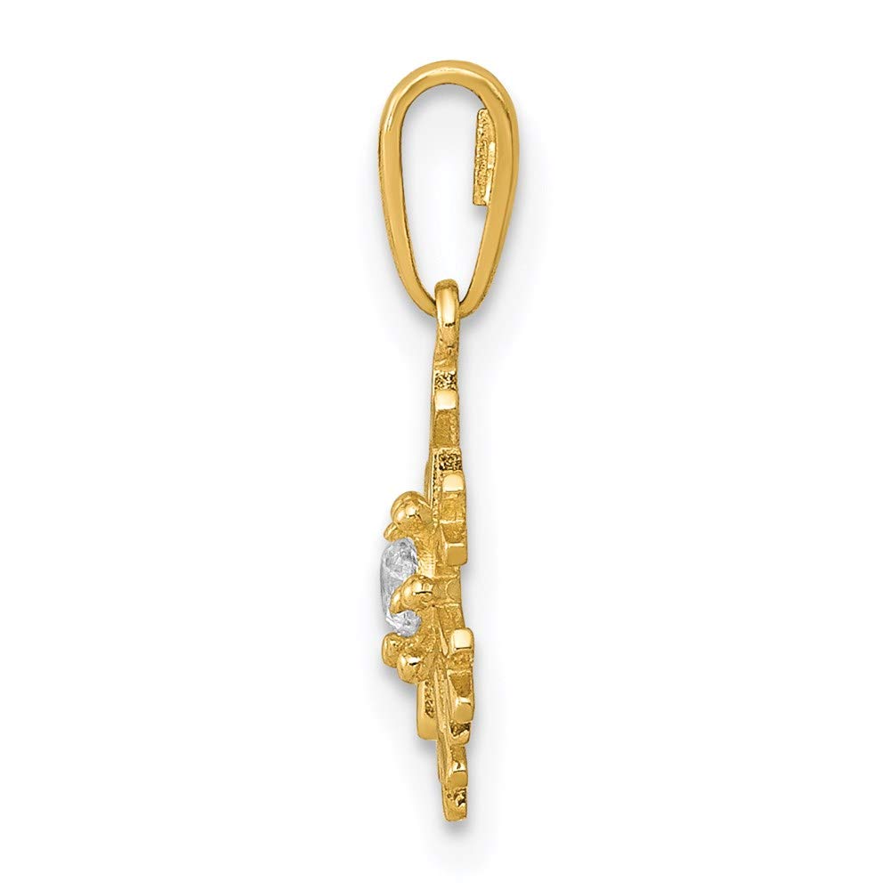 14k Gold Snowflake Pendant with CZ - Elegant Jewelry for Winter Gifts