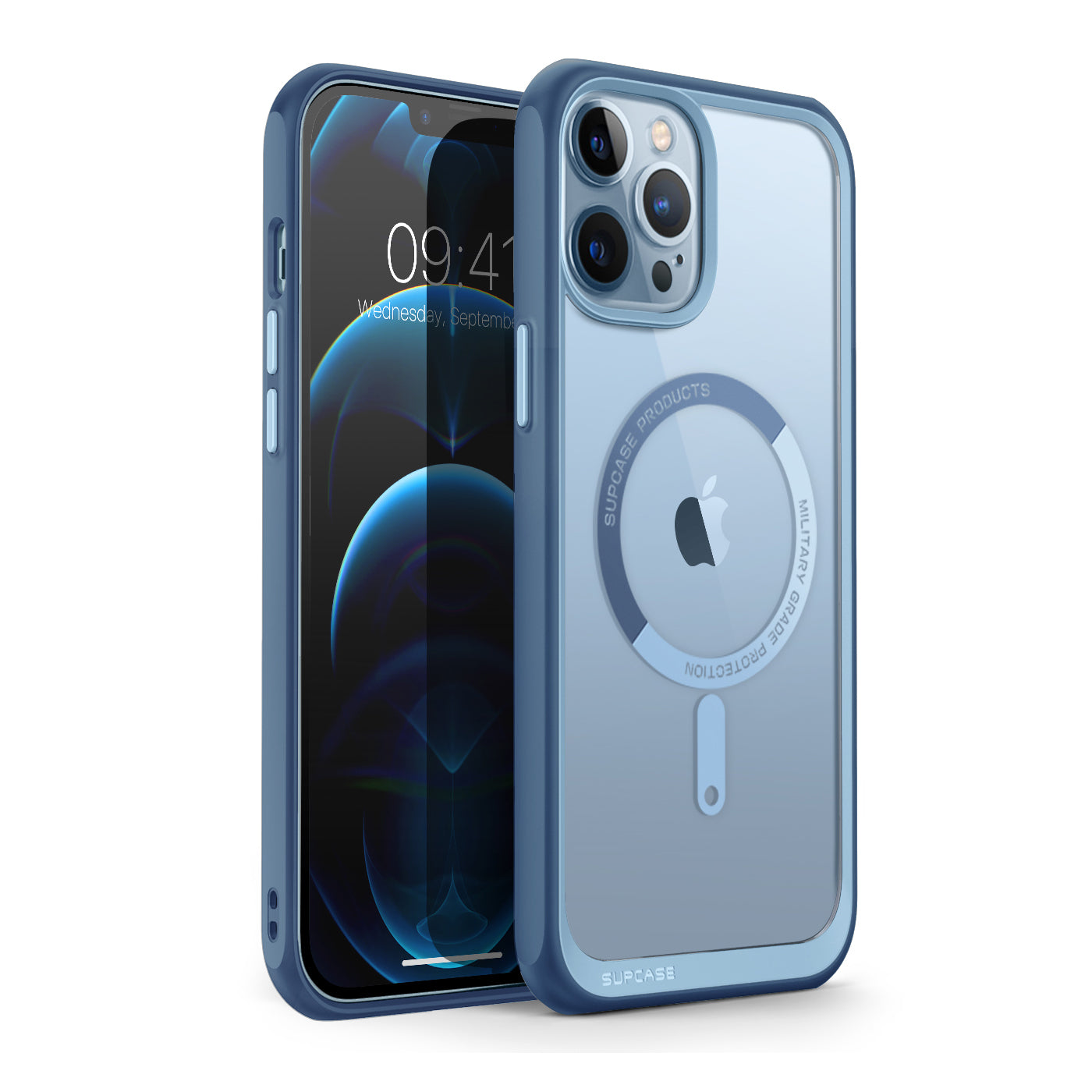 iPhone 13 Pro Max Case 6.7 Inch - Unicorn Beetle MAG Slim Clear Protective Cover with MagSafe Compatible in Blue | Perfect for Everyday Use, Work & Travel Protection