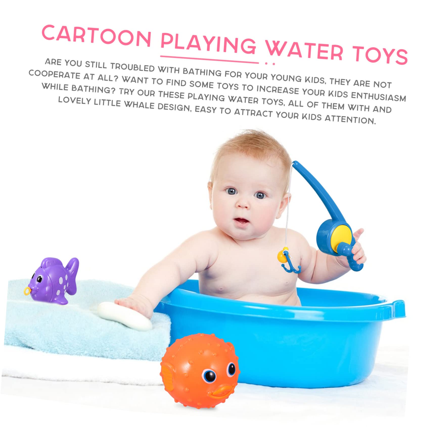 KICHOUSE 1 Set Plastic Fishing Toys with Animal Squirters - Educational Water Play Toys for Kids Pool, Bath & Outdoor Fun
