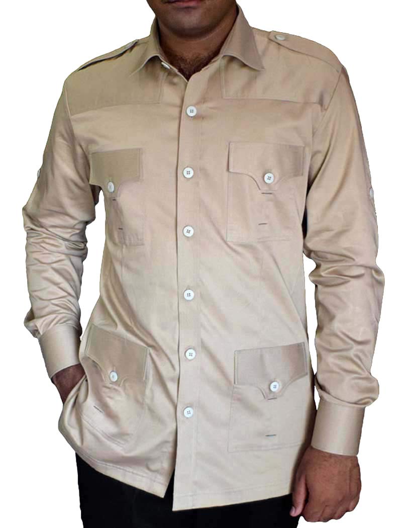INMONARCH Boys Scout Shirt - Safari Tan Crocodile Hunter Costume Cotton Shirt with 4 Pockets | Outdoor Adventure, Bushcraft & Halloween Costume | HS103
