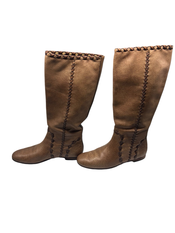 Gucci Janis Brown Leather Ankle Boots Size 9.5 Women's Fashion Shoes for Fall Winter Outfits & Office Wear