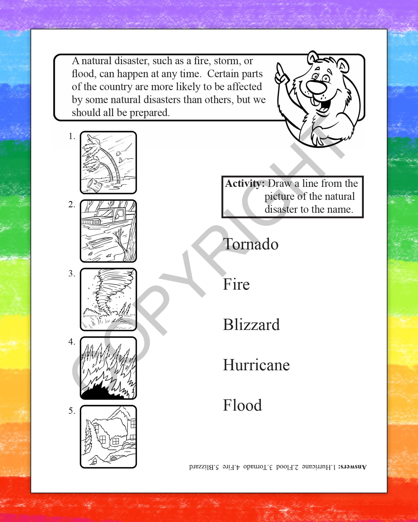 ZOCO Natural Disaster Safety Coloring Books for Kids - 250 Bulk Pack (No Crayons) - Educational Activities, Puzzles & Games | School Emergency Preparedness, Homeschool Learning & Disaster Awareness Training