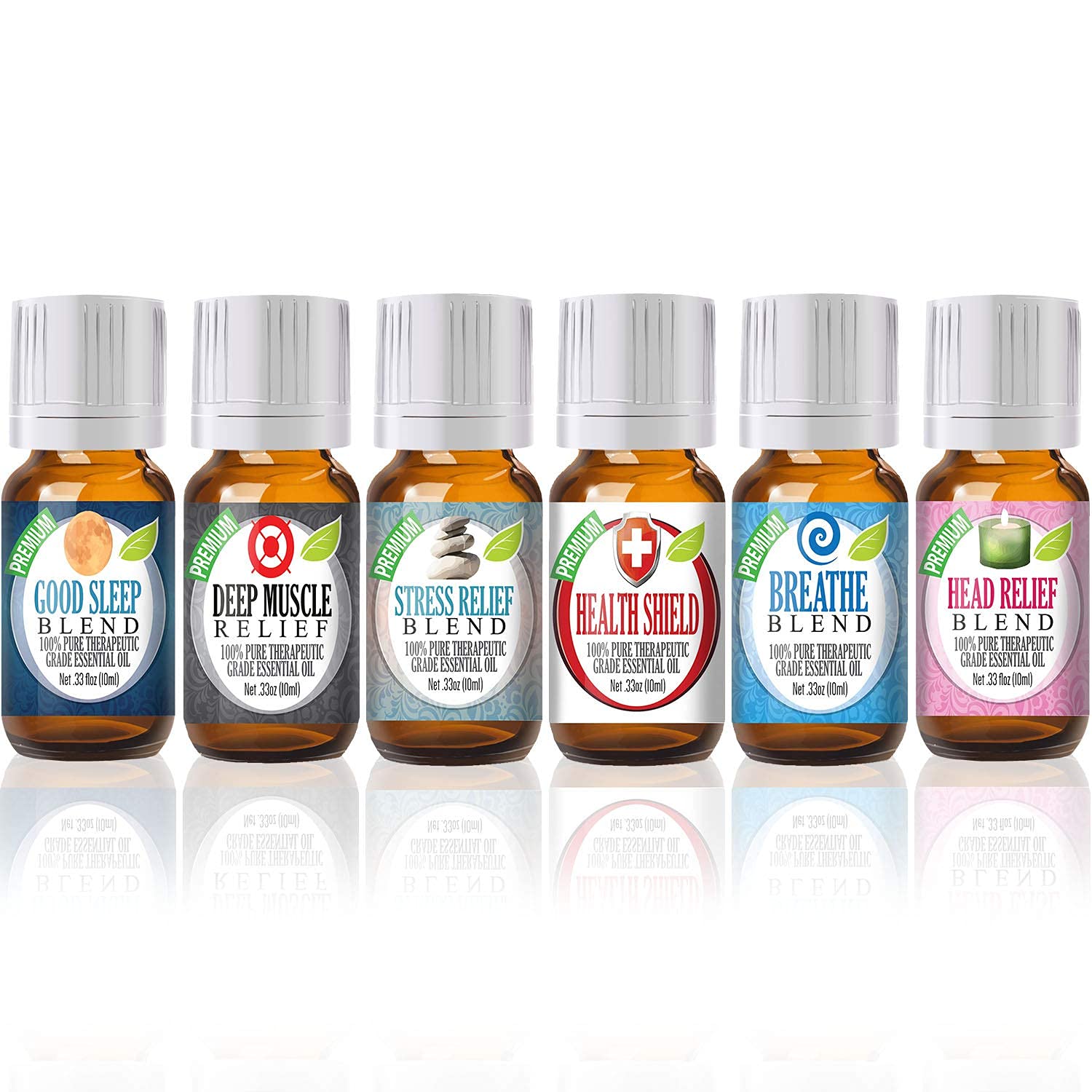 Healing Solutions Premium 6-Piece Essential Oils Set (6x10ml) - 100% Pure Therapeutic Grade Aromatherapy Oils for Diffusers, Massage & Relaxation | Perfect Gift for Home Spa, Yoga & Wellness Enthusiasts