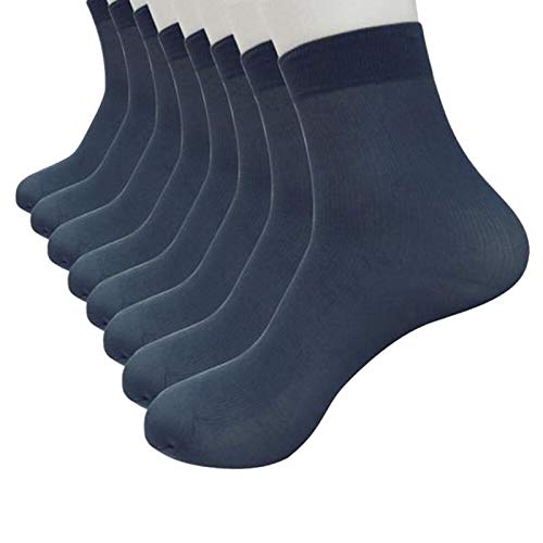 Bamboo Silk Ultra-Thin No Show Socks for Men - 8 Pairs of Breathable, Elastic & Comfortable Low-Cut Invisible Socks - Perfect for Dress Shoes, Sneakers & Casual Wear