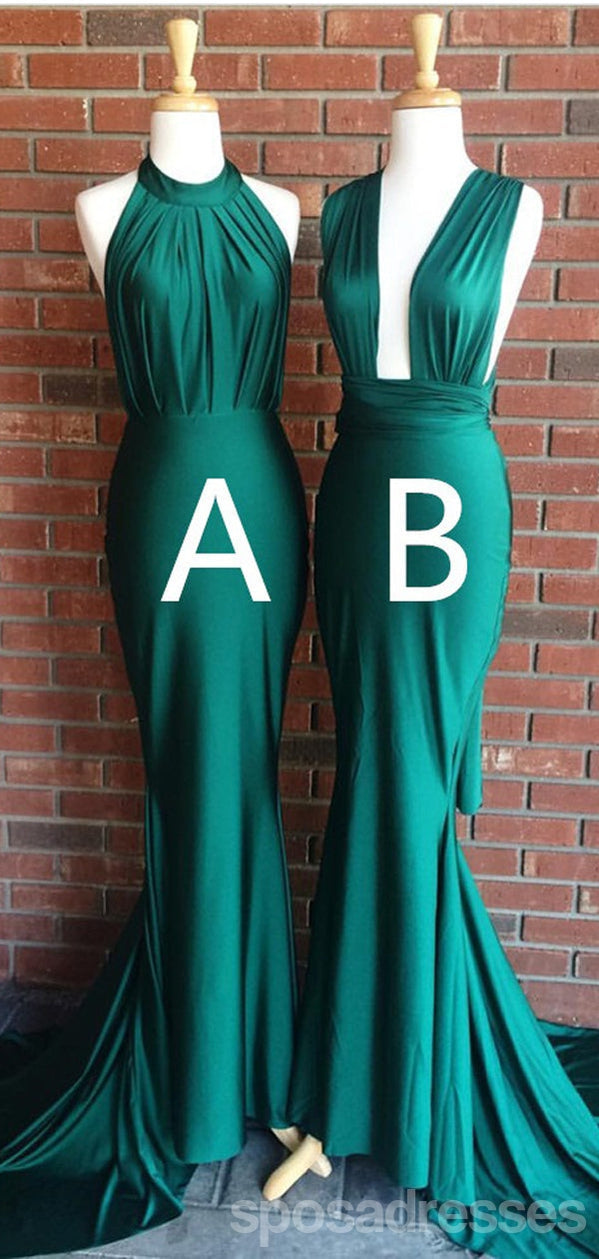 Elegant Mismatched Green Mermaid Bridesmaid Dresses - Long Formal Gowns for Weddings, Prom & Special Occasions | Style WG1317