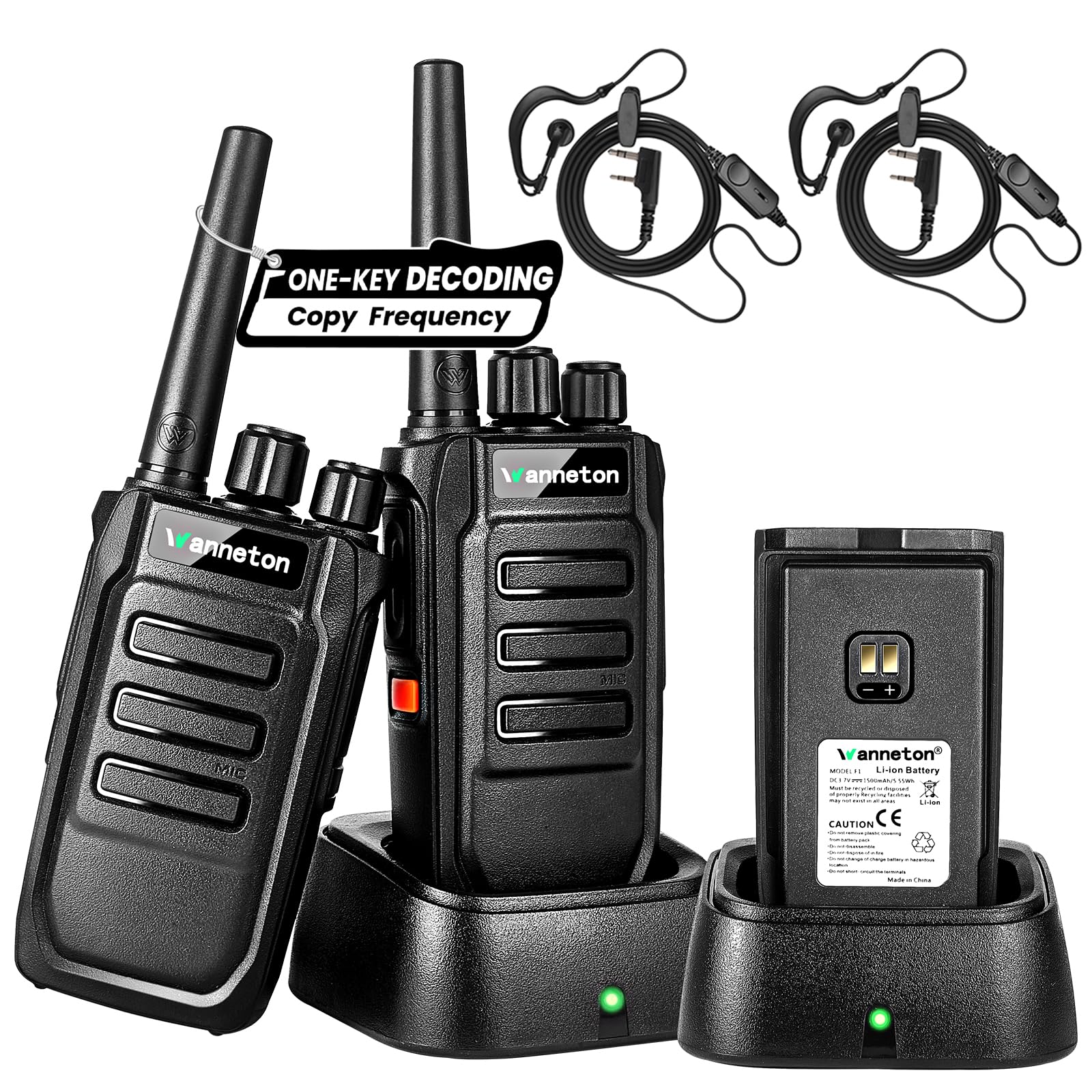 F1 GMRS Walkie Talkies for Adults - Long Range Two Way Radios with One-Key Frequency Copy, 16 Channels & 205 Privacy Codes | VOX, Scan & Programmable Features | 2 Pack Set for Outdoor Adventures, Construction Sites & Emergency Communication