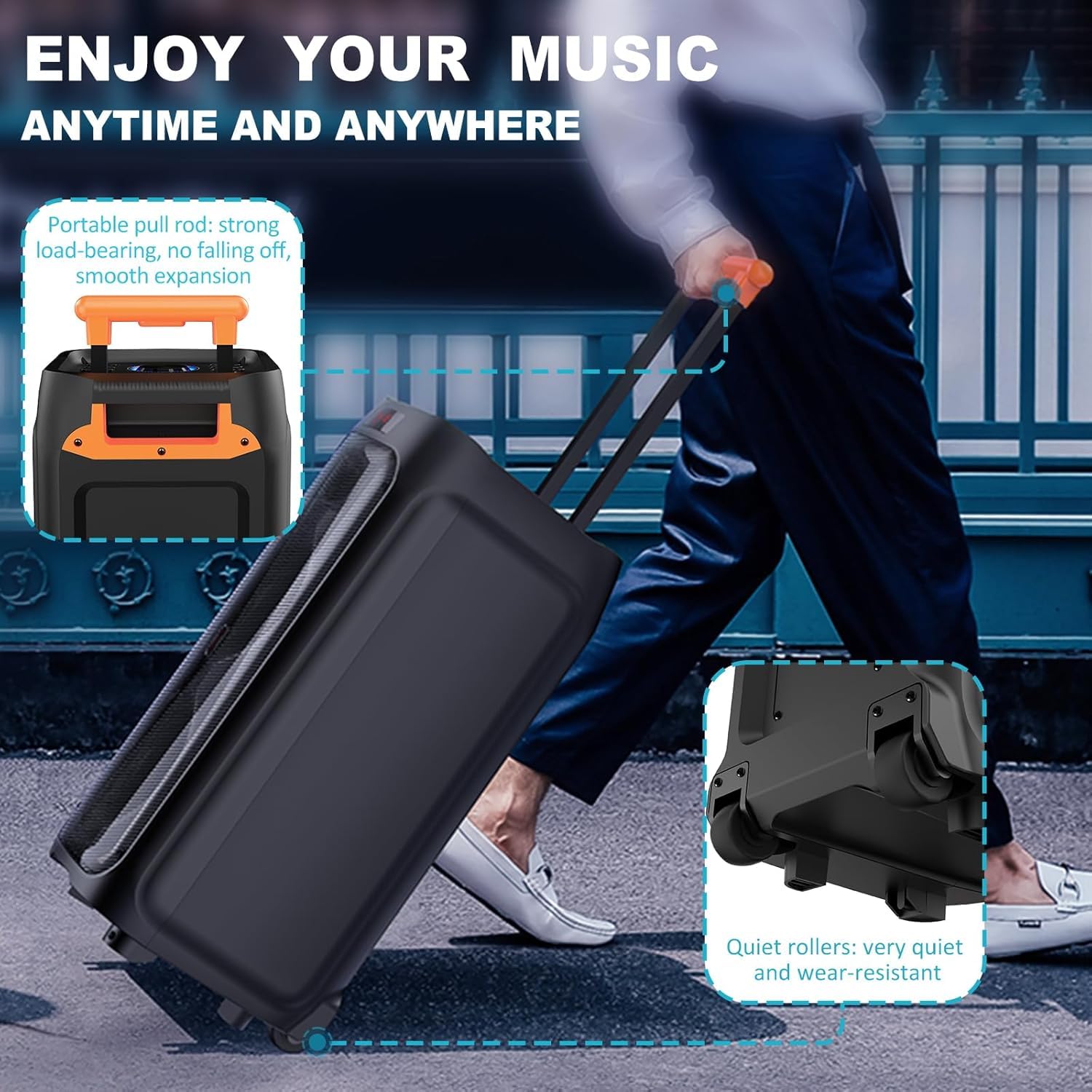 BOGO Free! HWWR Portable Bluetooth Karaoke Machine with 2 Wireless Mics - Party Speaker with Disco Lights for Outdoor Gatherings, Christmas Gifts | Perfect for Home Karaoke, Backyard Parties & Holiday Celebrations
