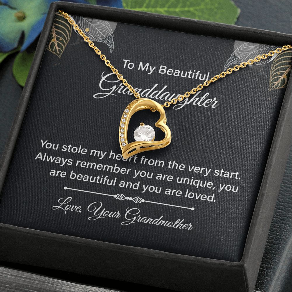 Heart Necklace Gift for Granddaughter - Elegant Jewelry from Grandma | Perfect for Birthdays, Graduation & Special Occasions