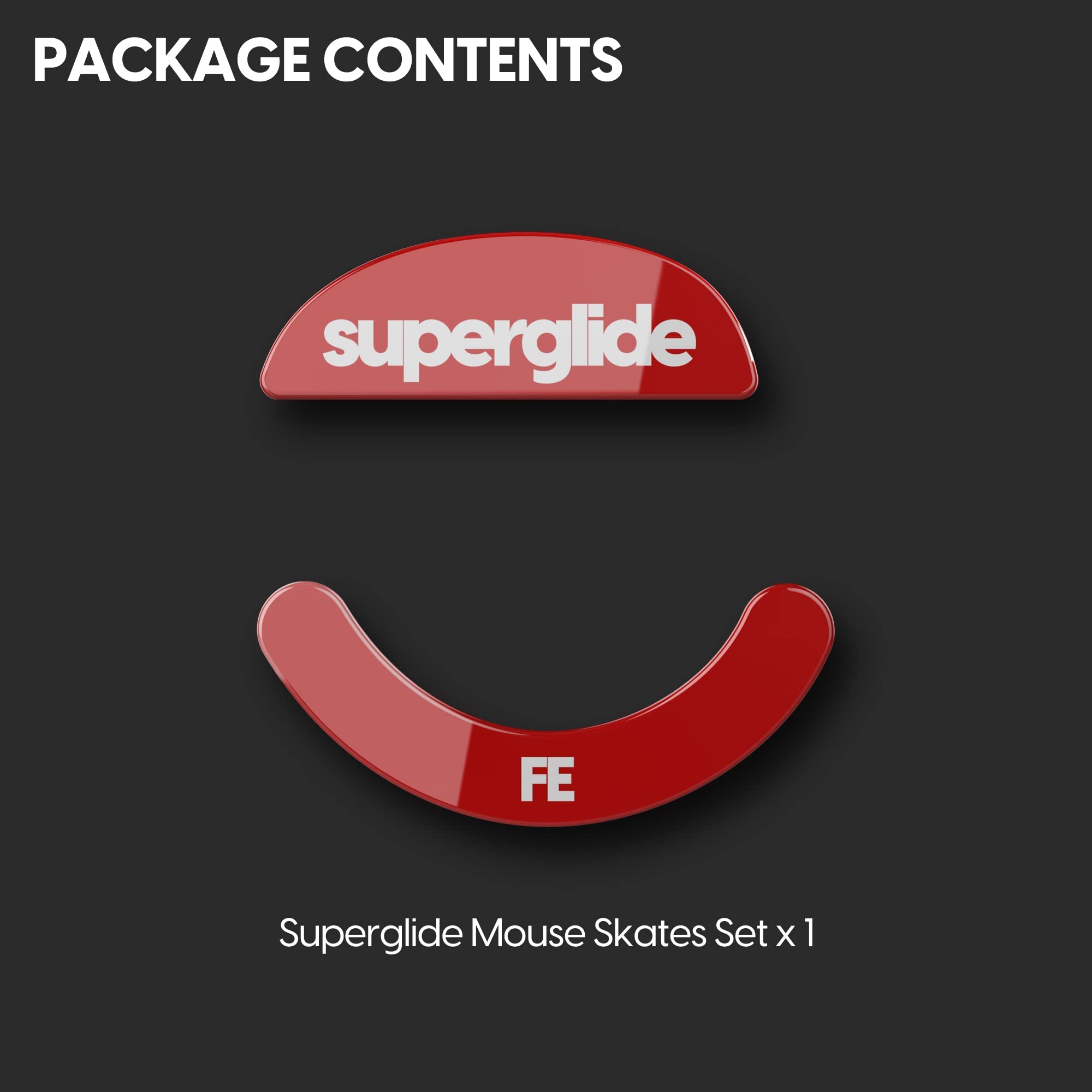 Ultra Smooth Glass Mouse Feet for Pulsar Xlite Wireless V2 & V2 Mini - Superglide Gaming Mouse Skates with Fast Glide & Durable Design (Red) - Perfect for FPS, MOBA & Competitive Esports Gaming