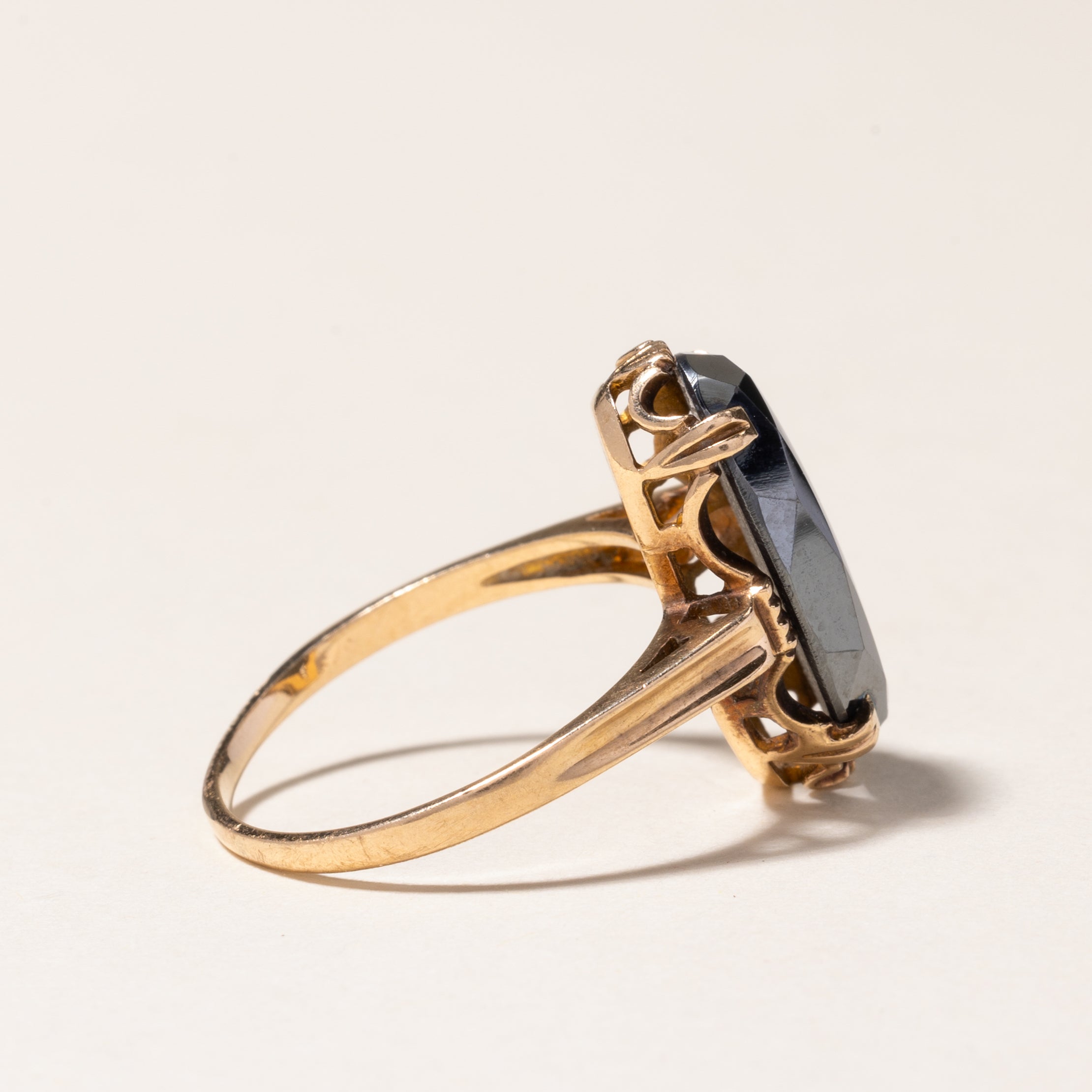 5.33ct Oval Cut Hematite Cocktail Ring for Women - Size 8.75 | Elegant Evening Party Jewelry for Special Occasions & Date Nights