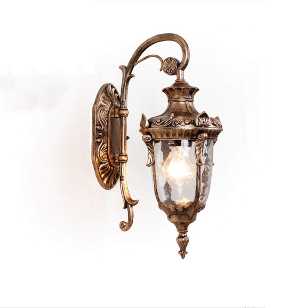 Black Waterproof Outdoor Wall Sconce Light Fixture with Hammered Glass Shade - E27 Porch Lantern for House, Garden & Patio - Rustproof & Weatherproof for Indoor/Outdoor Use - Perfect for Entryway, Backyard & Pathway Lighting