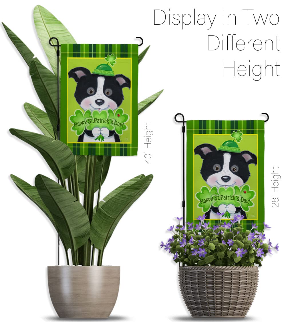 St Patrick's Day Garden Flag - 13x18.5in Thick Fabric Vertical Banner for Outdoor Decor