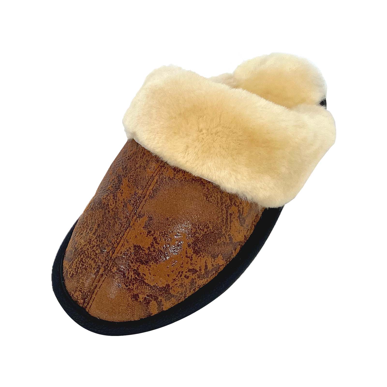Cozy Women's Sheepskin Dunes Slippers - Soft Indoor/Outdoor House Shoes for Winter Comfort & Warmth - Perfect for Home, Lounge, and Cold Weather Wear