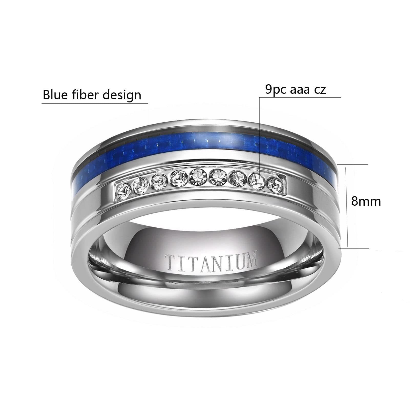 Matching Couple Rings for Women and Men - His and Her Wedding Bands with Stars & Moon Design, Blue CZ Princess Ring Set - Perfect for Anniversaries, Engagements, and Romantic Gifts