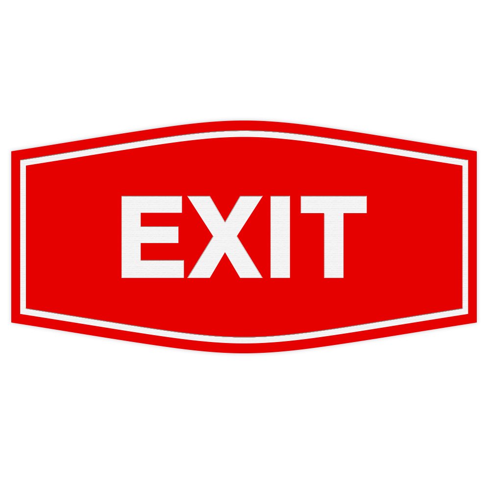 Emergency EXIT Sign - Red LED Light, Small 1 Pack for Home, Office & Commercial Building Safety