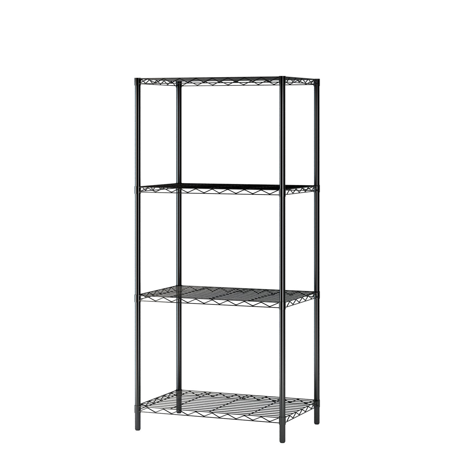JEROAL 4-Tier Wire Shelving Unit - Heavy Duty Metal Storage Rack for Kitchen, Garage, Pantry Organization - Black 21