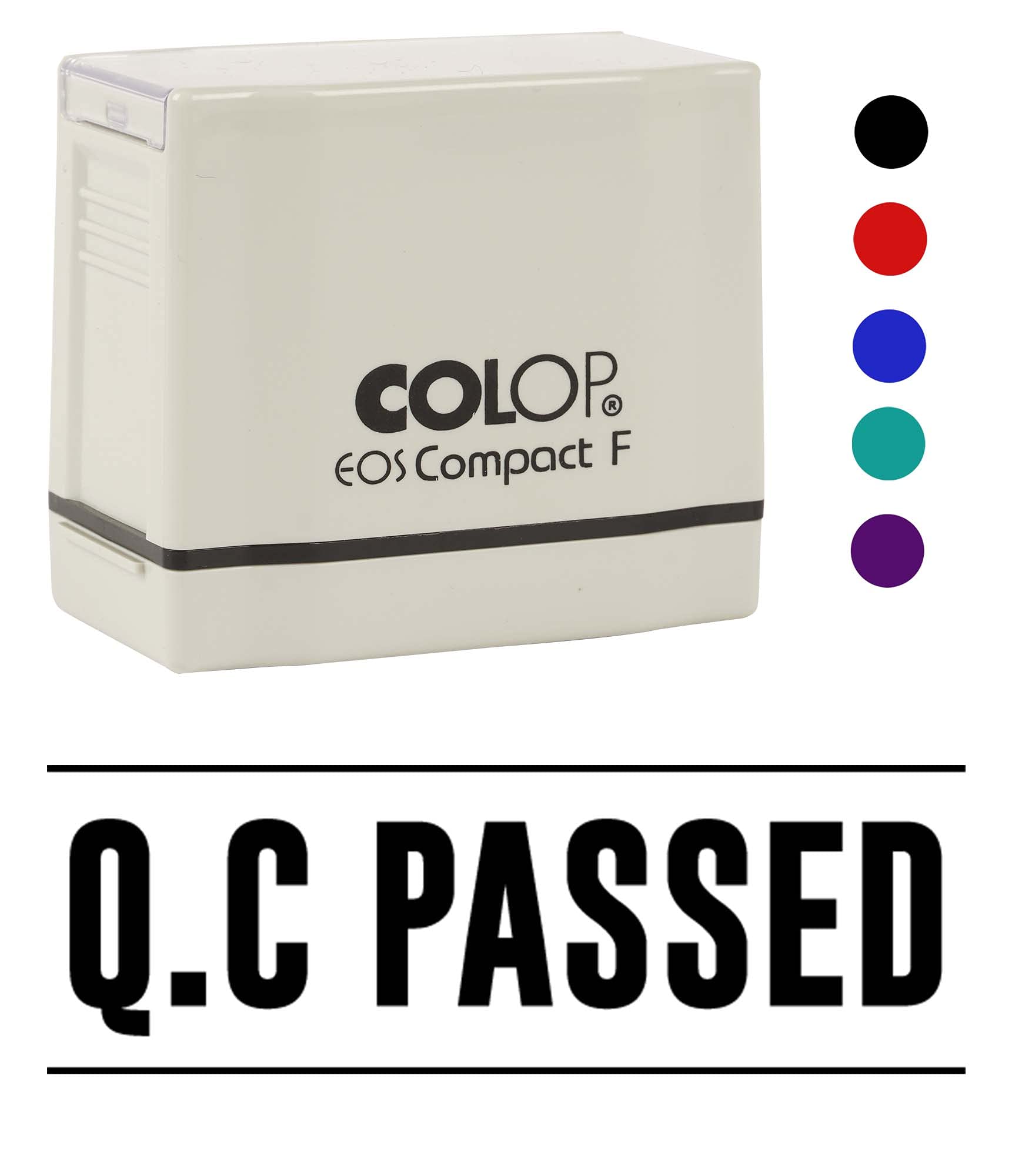 Printtoo Q.C Passed Self Inking Rubber Stamp - Pre-Inked Office Stamp for Home & Business (47x20mm, Green) | Perfect for Document Signing, Paperwork & Business Stationery