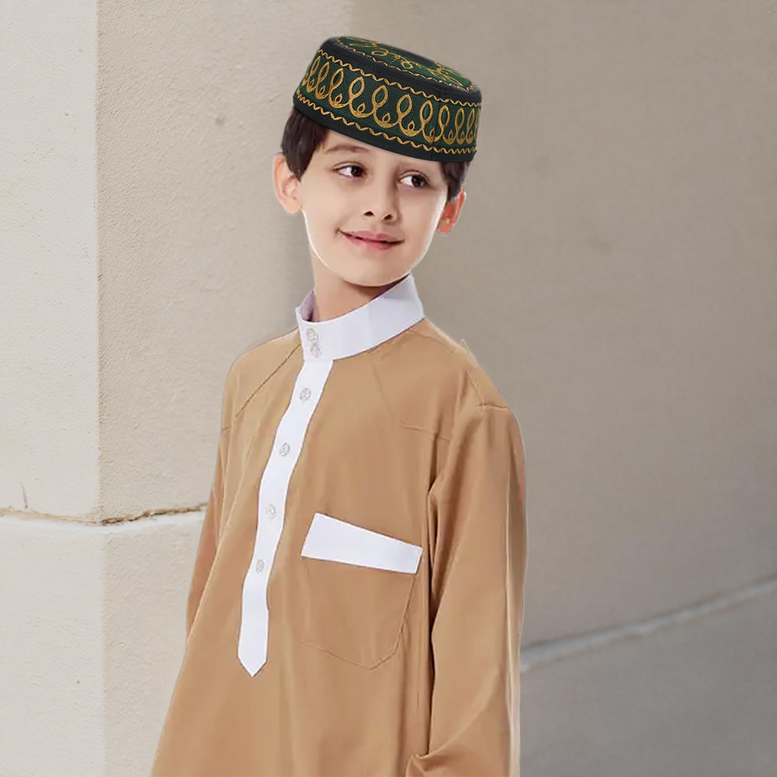 Men's Muslim Prayer Kufi Hat - Embroidered Islamic Skull Cap for Prayer & Daily Wear - Traditional Kufi, Takke, Kofia Topi for Men & Boys - Perfect for Mosque, Home Worship & Cultural Events
