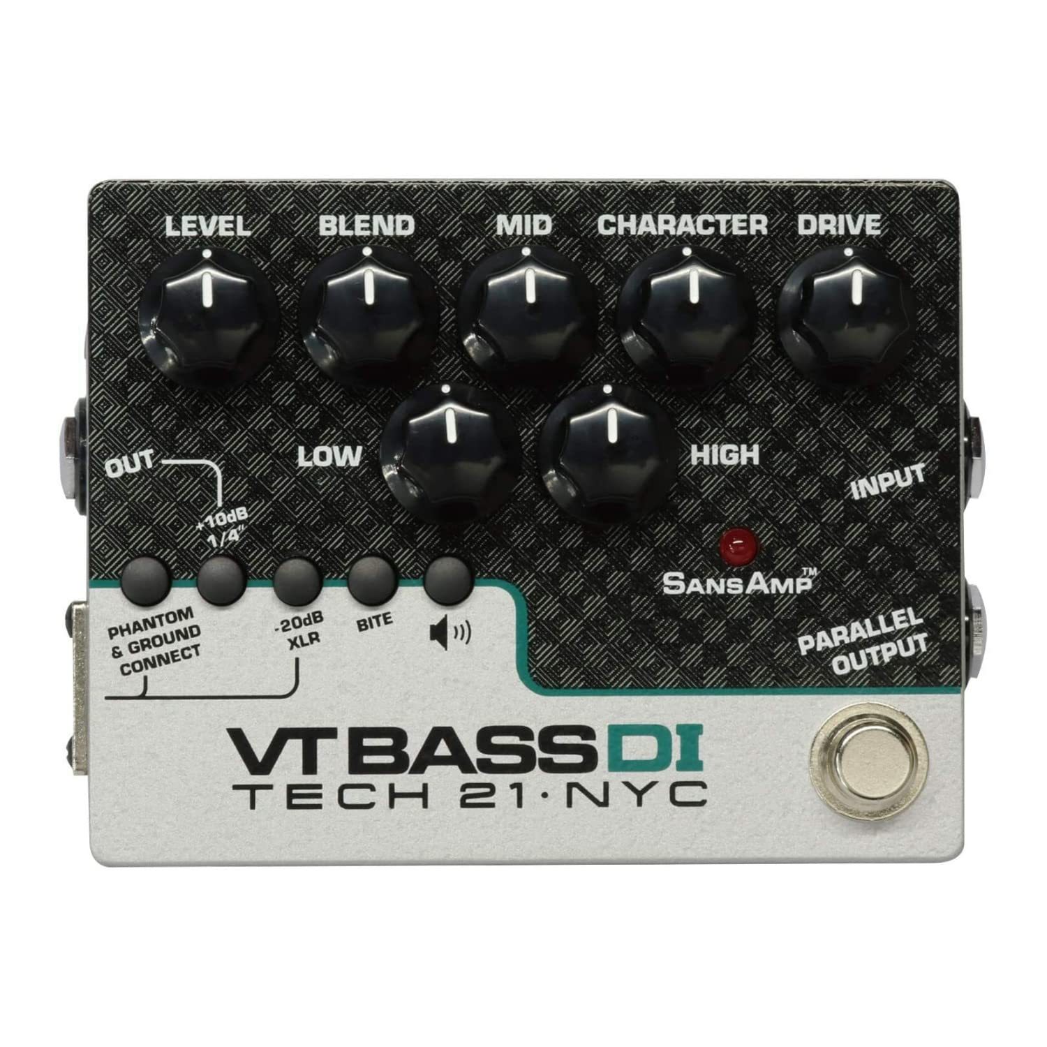 Tech 21 SansAmp VT Bass DI Pedal - Professional Bass Preamp & DI Box for Recording & Live Performance - Perfect for Studio, Stage & Bass Guitar Effects