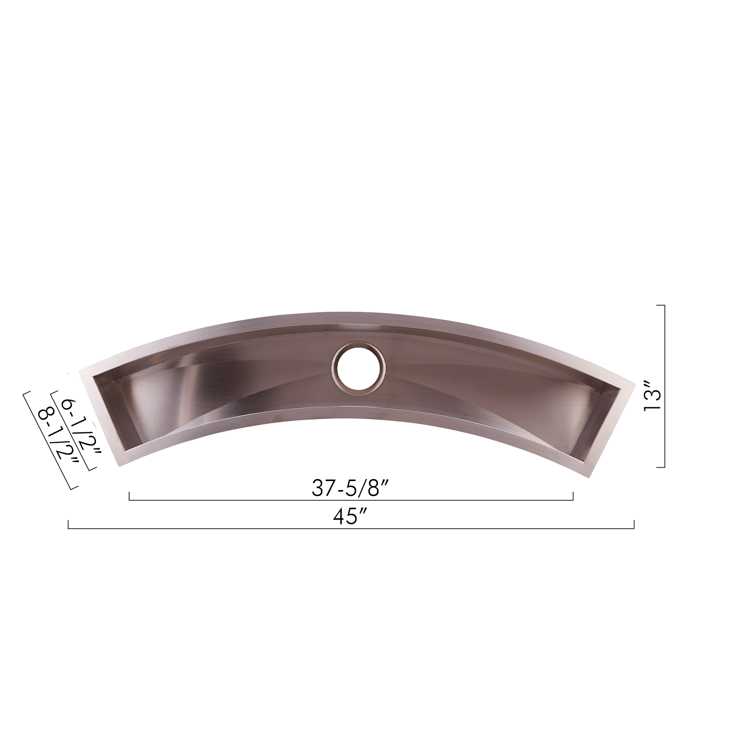 DAX SQ 4512 C 16 Gauge Brushed Stainless Steel Undermount Bar Sink - 45