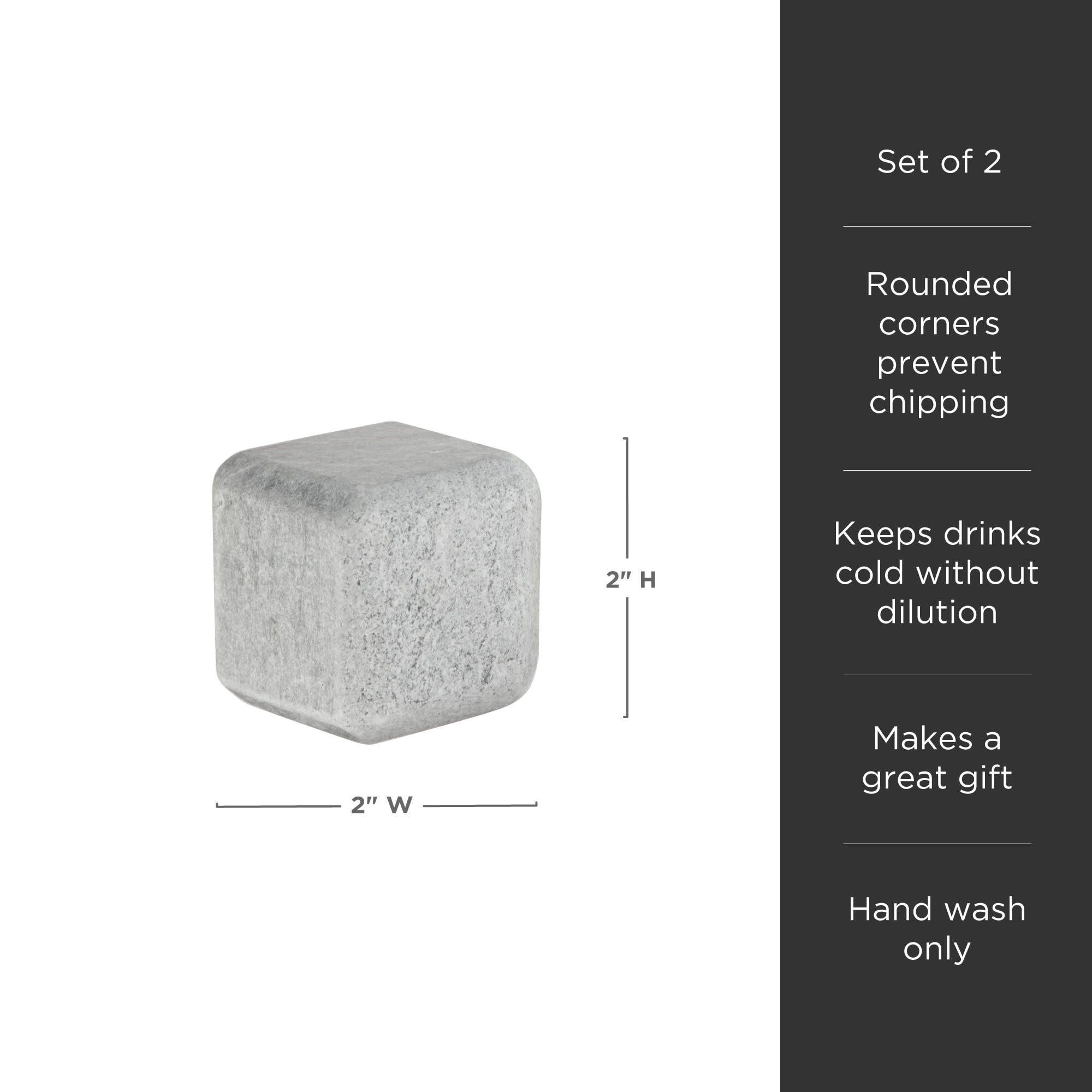 Premium Natural Soapstone Cubes Set of 2 - Glacier Rocks for Home Decor, Massage Therapy & Spa Relaxation - Perfect for Aromatherapy, Feng Shui & Stress Relief