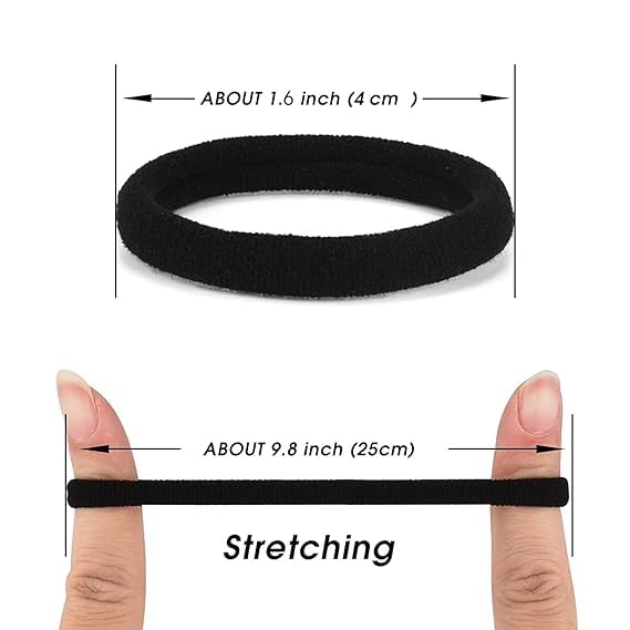 O'pique No Damage Hair Ties - Soft Cotton Seamless Ponytail Holders for Thick Heavy & Curly Hair - Gentle Hair Bands (Pack of 1, Grey) - Perfect for Workouts, Yoga, and Everyday Styling