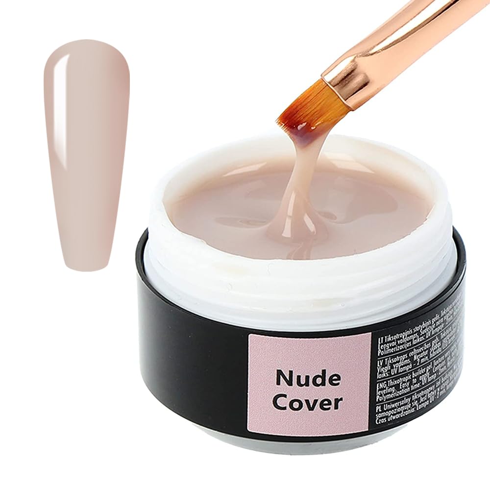 Sincero Salon Nude Cover Builder Gel for Nail Extensions - Professional Hard Gel Nail Strengthener for Weak & Damaged Nails - LED/UV Curable Builder Gel with Nail Forms - 50ml Nail Repair & Hardening Gel for Salon & Home Manicures - Perfect for Natural Nail Protection & Long-Lasting Extensions