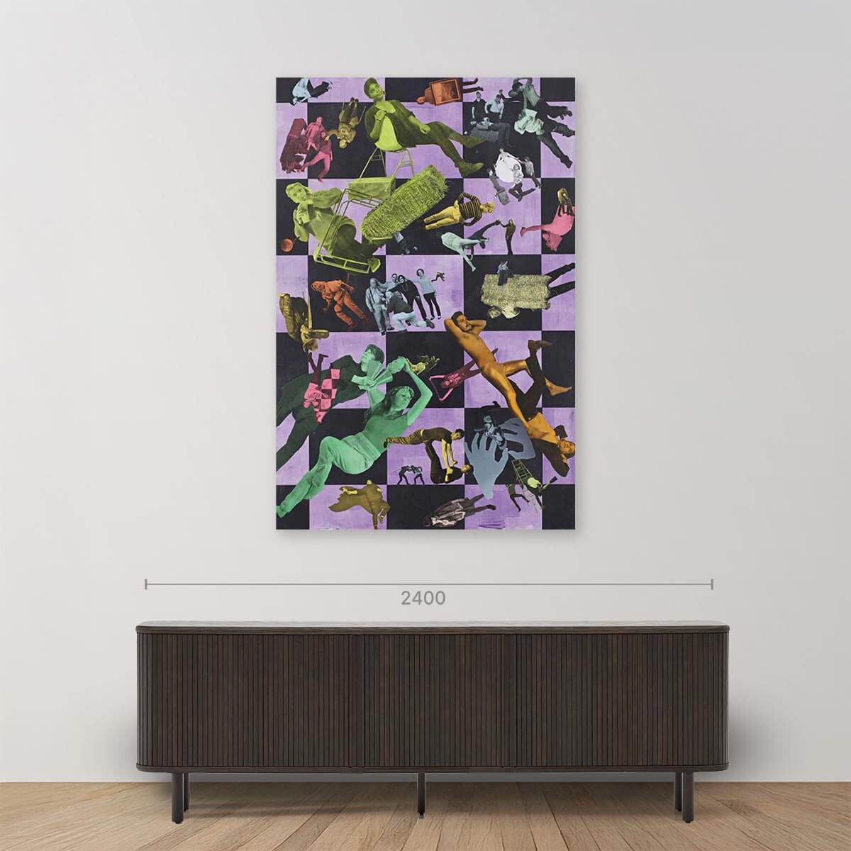 Purple Checkered Canvas Backdrop for Photography, Events, and Home Decor | High-Quality Fabric Background
