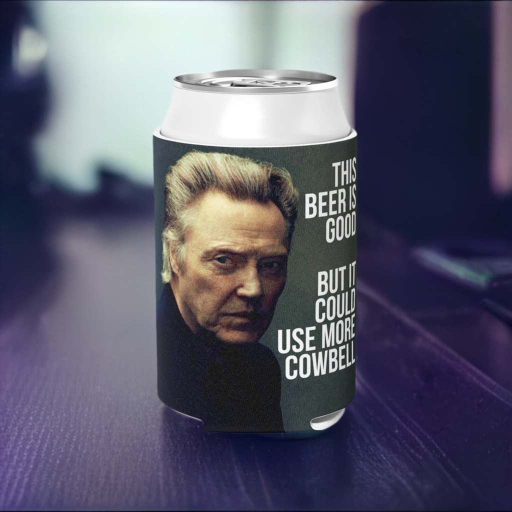 Christopher Walken More Cowbell Can Cooler - Funny Novelty Beer Can Insulator for Parties, Gifts & Collectibles