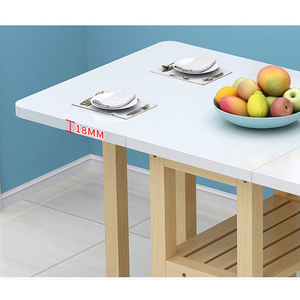 Expandable Solid Wood Dining Table and Chair Set - Space-Saving Folding Rectangular Table for Small Apartments, Modern Minimalist Kitchen Furniture | Perfect for Breakfast Nook, Studio Living & Compact Dining Spaces