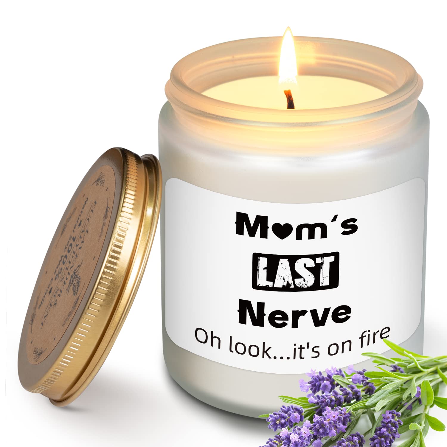 Funny Lavender Scented Candle - Thoughtful Birthday & Christmas Gift for Mom from Daughter or Son | Relaxing Aromatherapy Gift for Stepmom, Mother's Day, Anniversary | Perfect for Home Decor, Spa Nights & Stress Relief