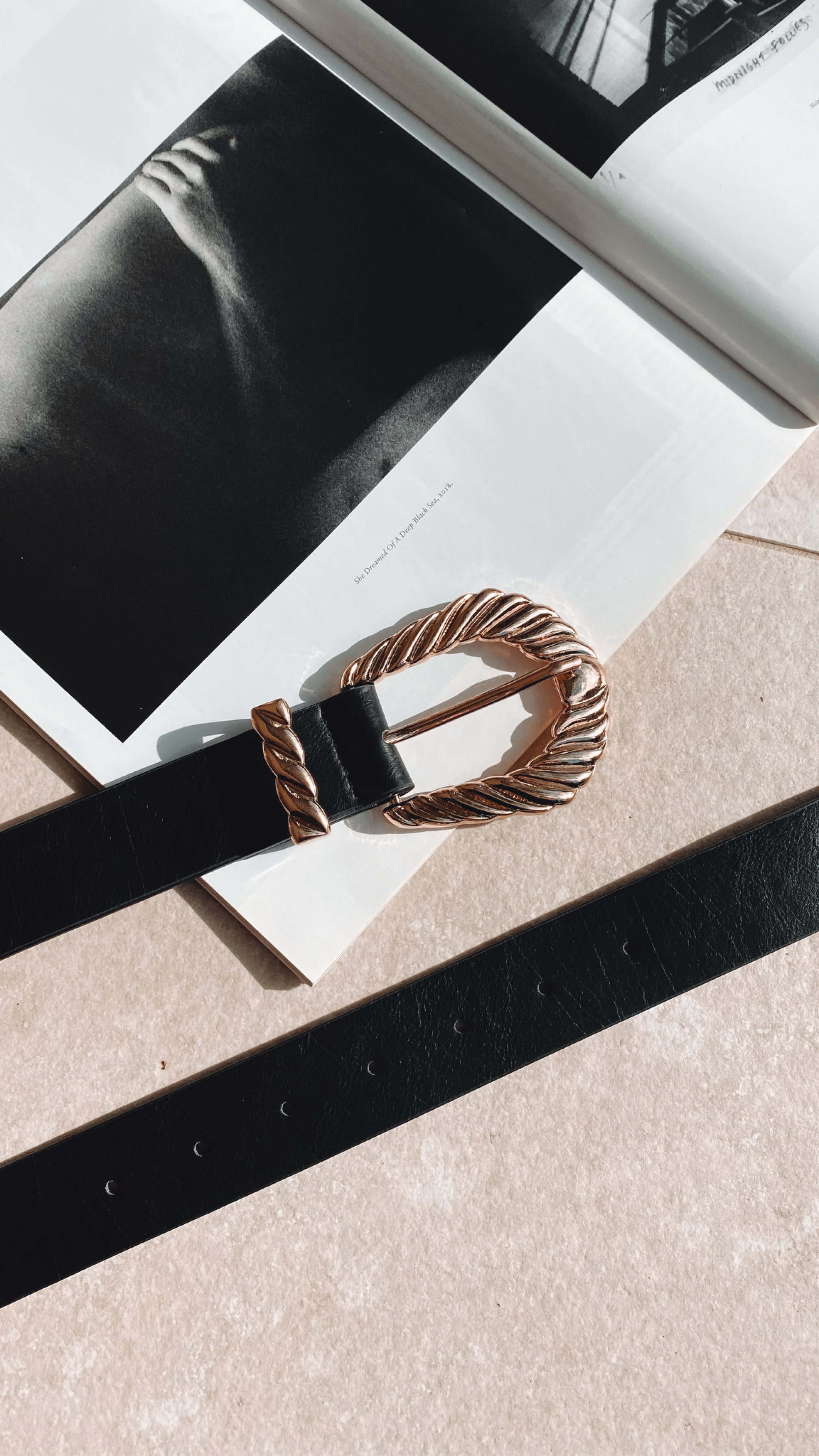 Amelie Twist Buckle Belt for Women - Stylish Black & Gold Waist Belt | Perfect for Jeans, Dresses & Fashion Accessories