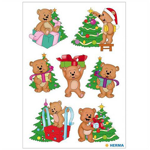 Christmas Bear Stickers - 15264 Pack - Holiday Decals for Scrapbooking, DIY Crafts, and Gift Wrapping