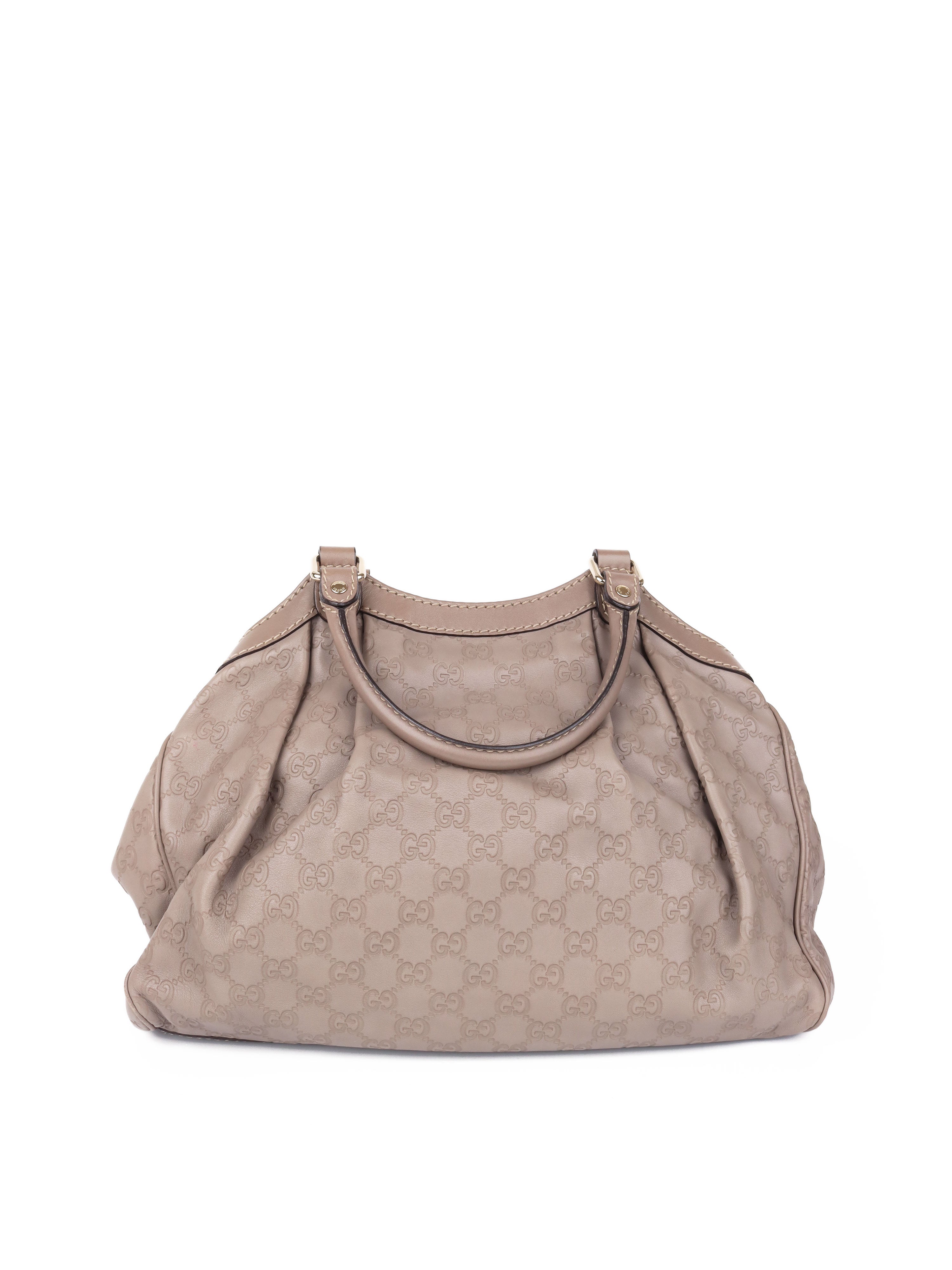 Gucci Grey Monogram Sukey Leather Tote Bag for Women - Luxury Designer Handbag for Work, Travel & Everyday Use