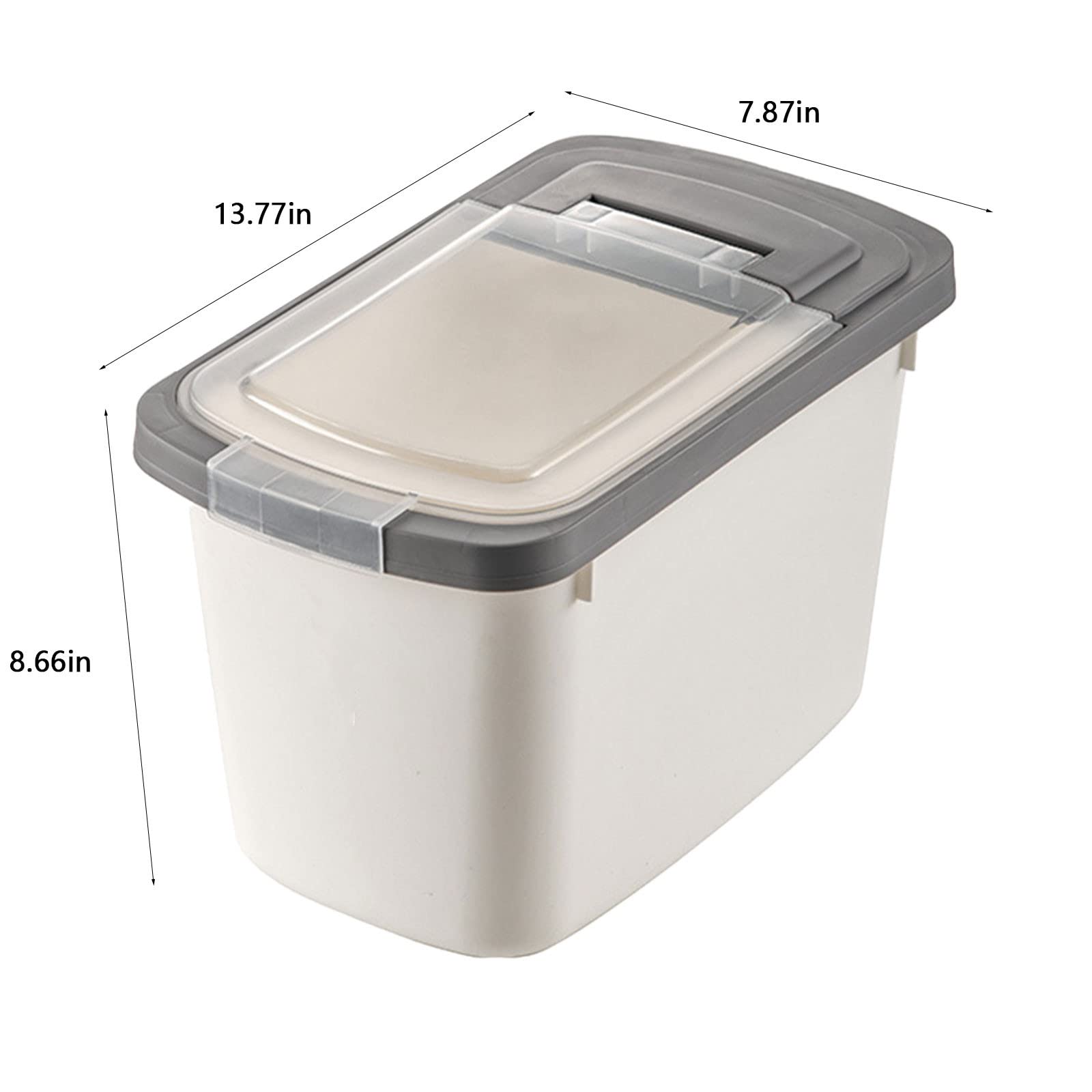 Large Airtight Food Storage Container for Rice, Cereal, Flour & Pet Food - BPA-Free Plastic with Measuring Cup - Perfect for Kitchen Pantry Organization & Bulk Food Storage (White)