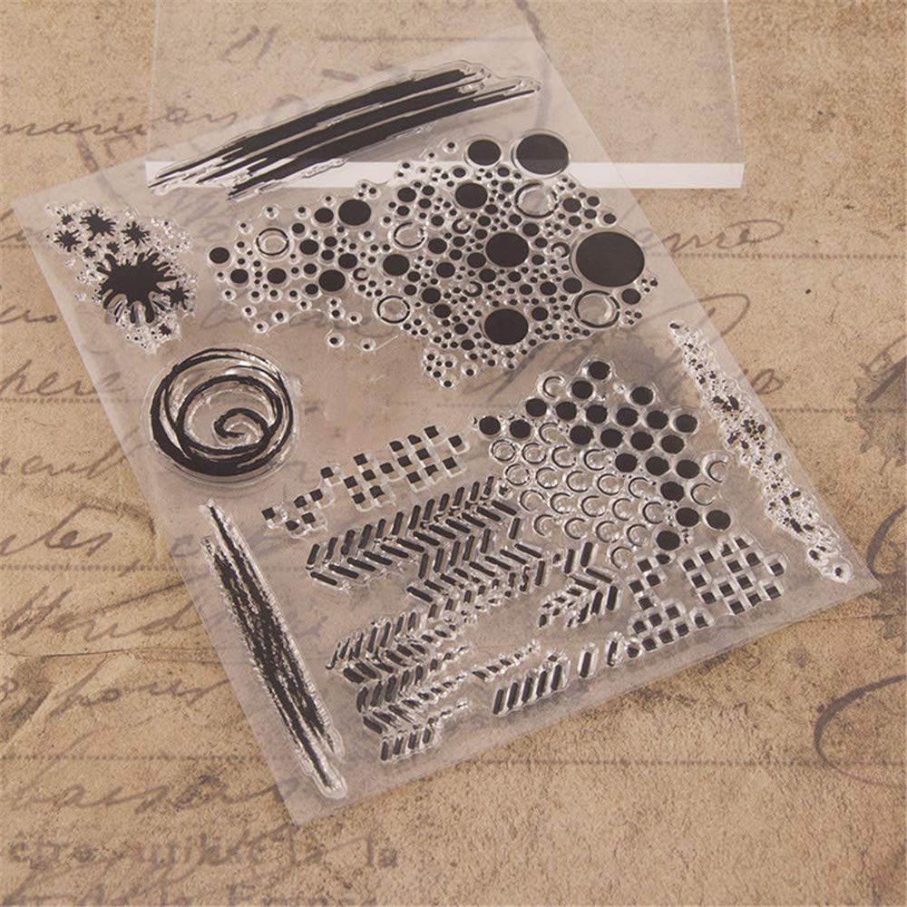 Honeycomb Spot Clear Rubber Stamps for Card Making, Journaling & Scrapbooking - Ink Marks Circle Dots Stamps for DIY Paper Crafts, Albums & Decoration (A1336) - Perfect for Bullet Journals, Greeting Cards & Handmade Decor