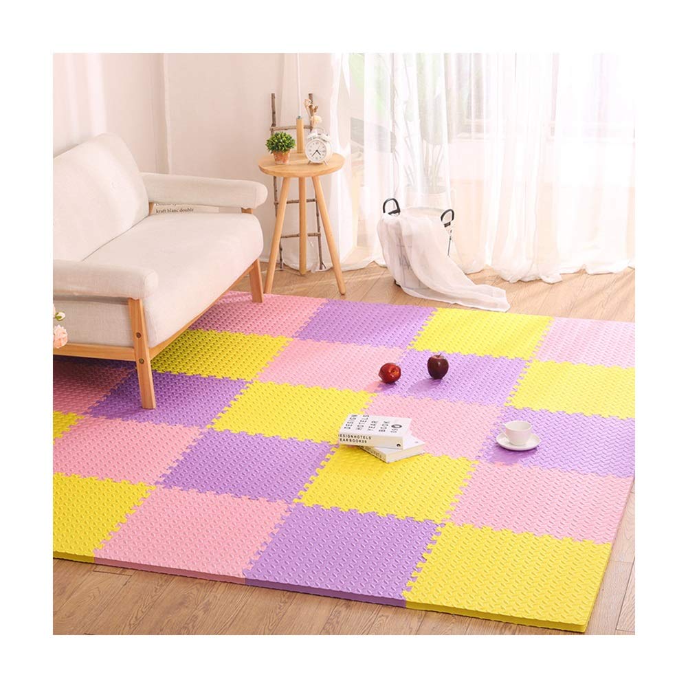 Non-Slip Foam Puzzle Mat for Babies - Soft & Safe Crawling Play Mat for Infants, Kids Room Floor Tiles, Daycare, Gym & Outdoor Camping - 24pcs Interlocking Tiles (Color D) by GUORRUI - Perfect for Playtime, Learning & Toddler Safety