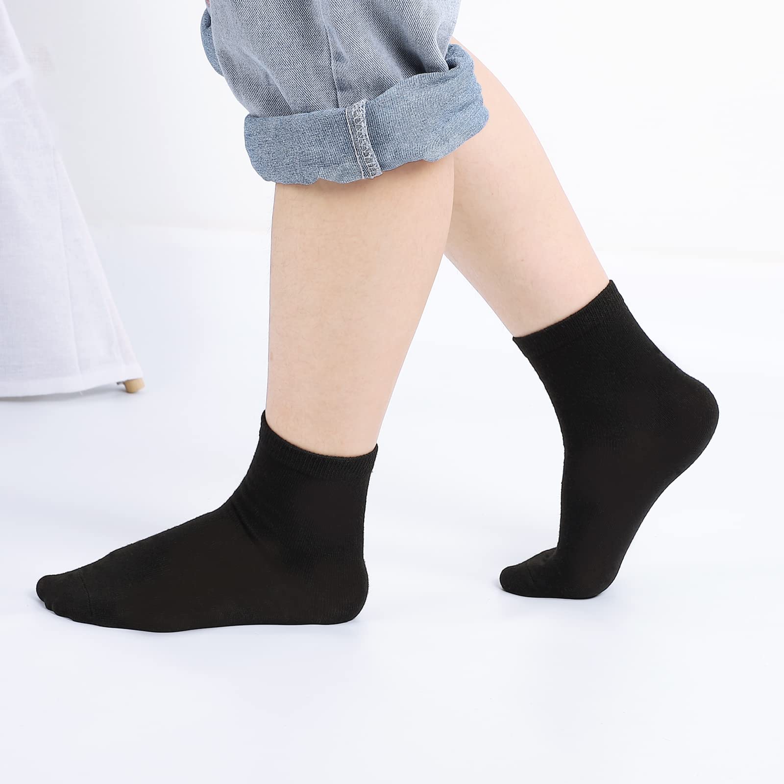 BOOPH 15 Pack Boys Girls Crew Dress Socks - Toddler Kids Athletic Ankle Socks for School, Sports & Everyday Wear - Soft Cotton Breathable Socks for Active Children