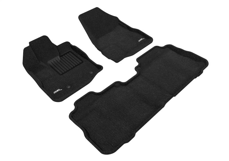 3D MAXpider Custom Fit Floor Mats for 2010-2017 GMC Terrain - Elegant Black All-Weather Car Mats (R1 & R2 with 2 Hooks) | Perfect for SUV Protection Against Dirt, Mud & Spills