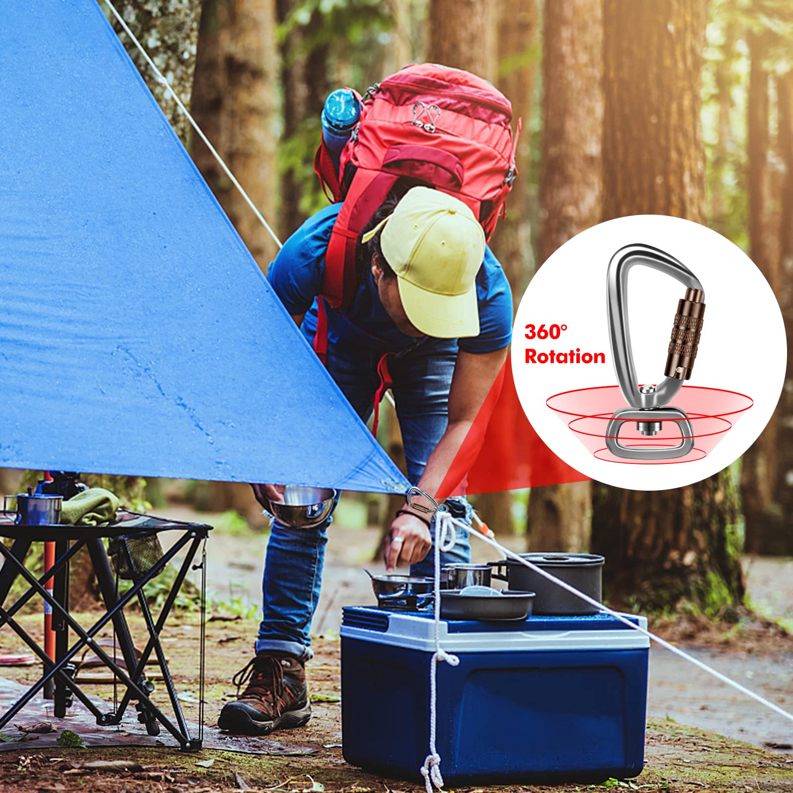 Swivel Locking Carabiner Clip 2.5