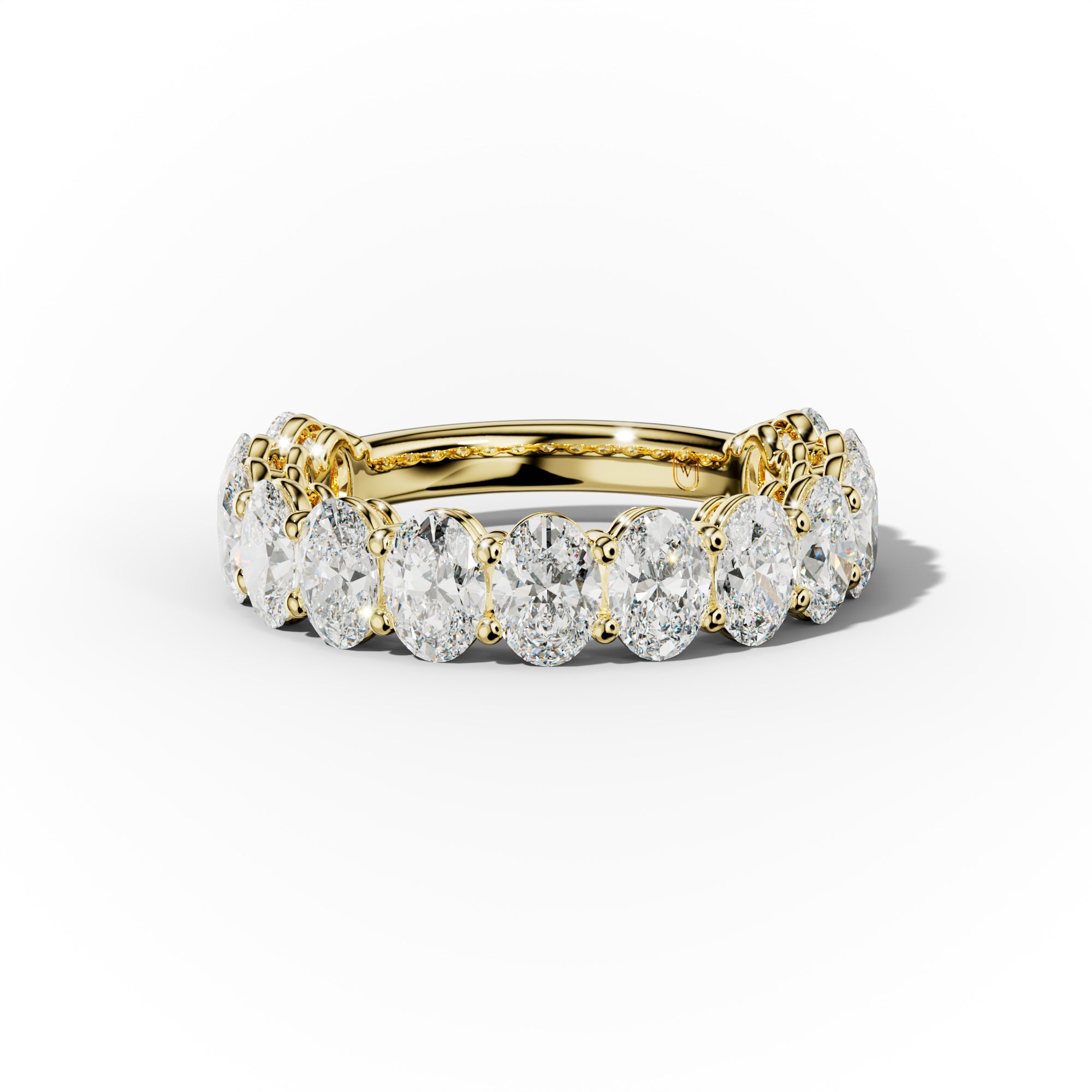 3.0 Carat Oval Diamond Anniversary Band for Women - 14K White Gold Wedding Ring, Elegant Stackable Band for Anniversary, Engagement, or Special Occasions