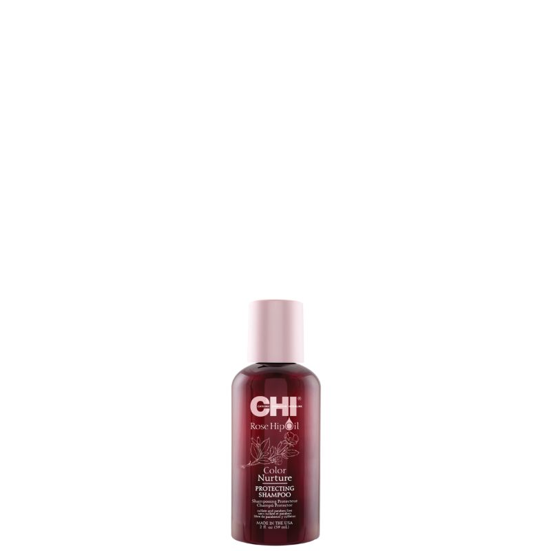 CHI Rose Hip Oil Protecting Shampoo 59ml - Sulfate-Free Hair Treatment for Dry & Damaged Hair - Nourishing & Hydrating Formula for Daily Use at Home or Salon