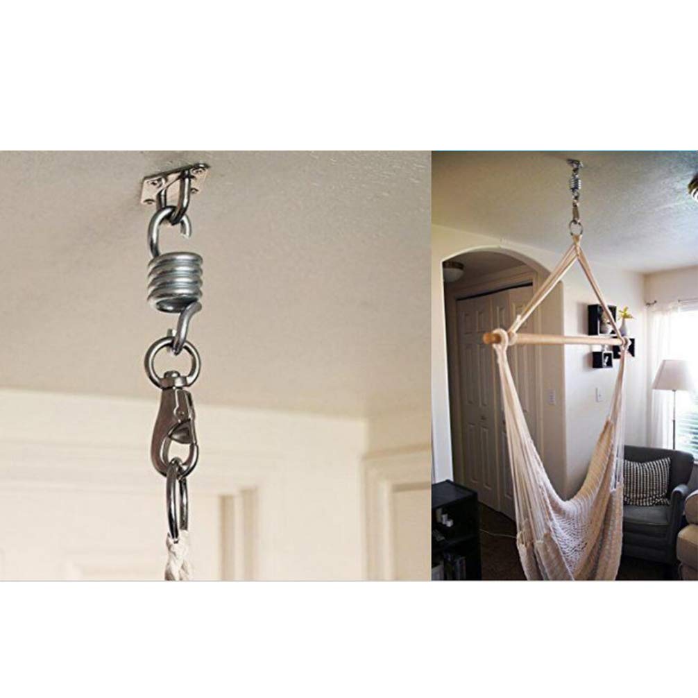 Heavy Duty Porch Swing Springs - Chrome Plated Hammock Suspension Hooks & Hardware for Outdoor Garden Swings, Cradles & Garment Racks - Durable Swing Springs for Patio, Backyard & Porch Relaxation