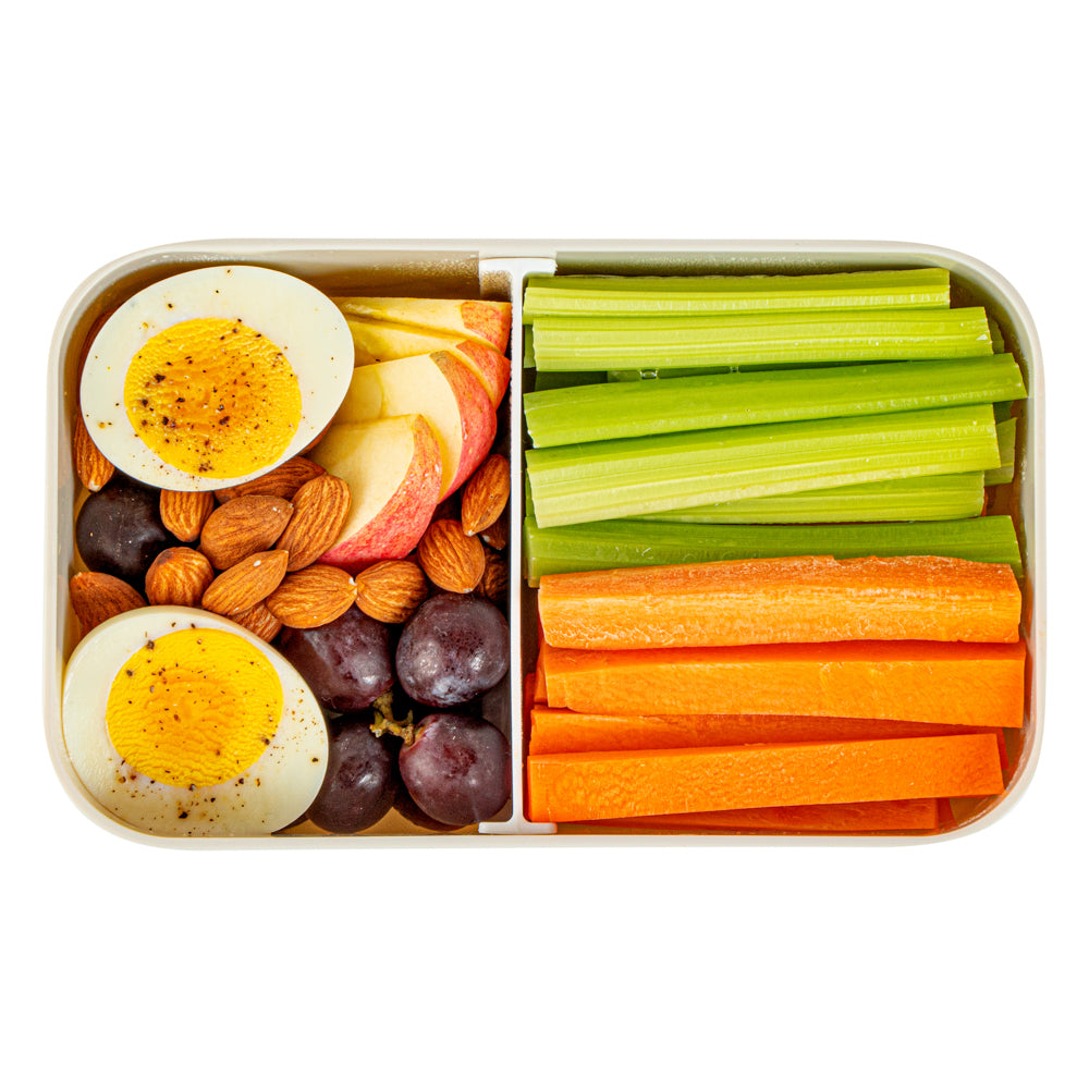 Bento Tek 34oz Gray Buddha Box Lunch Container with White Lid - 7.5