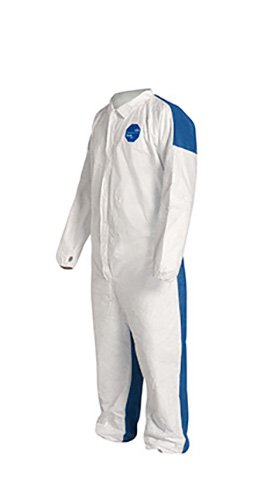 DuPont Tyvek 400D Protective Coverall with ProShield 10 Back, Front Zipper & Elastic Cuffs - White/Blue, 4X-Large (25-Pack) | Chemical & Hazard Protection for Industrial, Medical & Construction Work