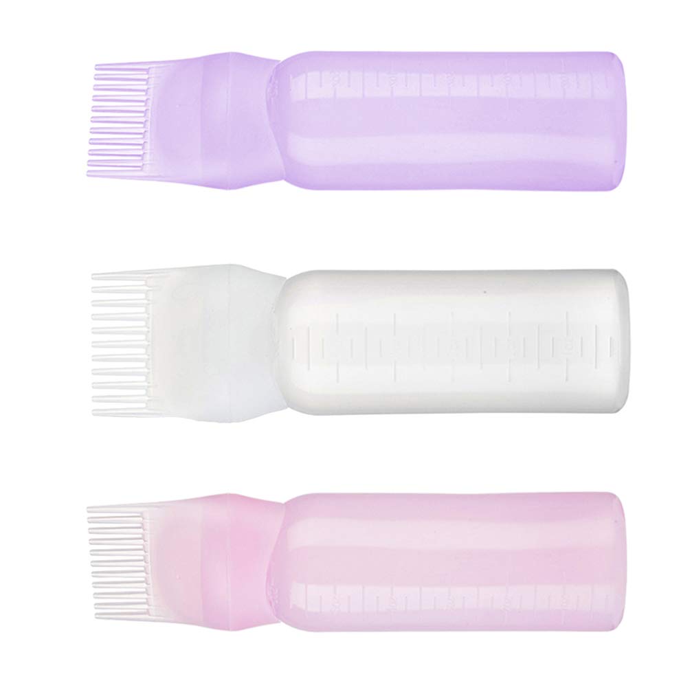 Minkissy 3PCS Root Comb Applicator Bottle for Hair Coloring & Dye - Salon Grade Shampoo Bottle with Comb - Perfect for At-Home Hair Treatments & Professional Salon Use